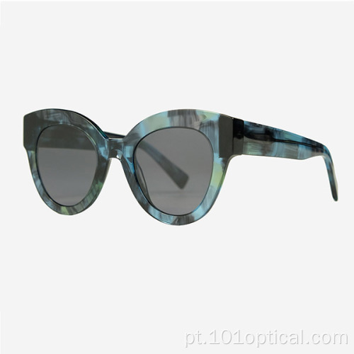 Óculos de sol feminino Cat Eye Acetate da moda